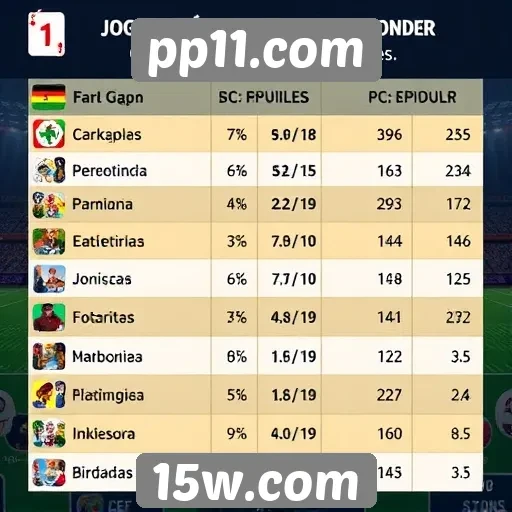 Análise de jogos populares no pp11.com